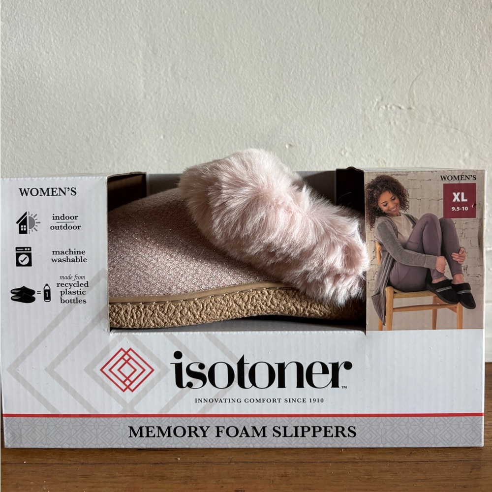 Isotoner Women's Soft Pink Slippers